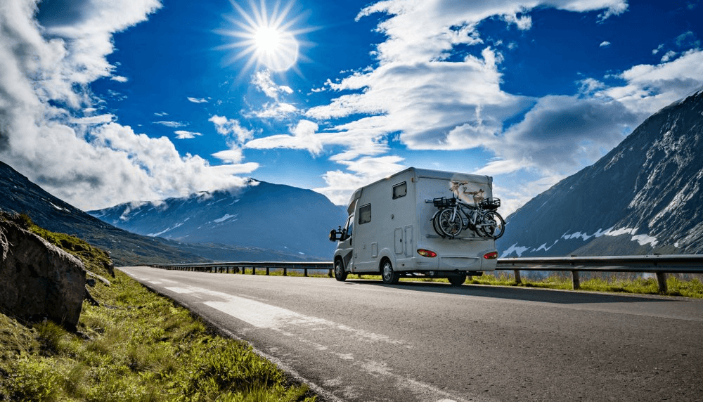 RV on a sunny road trip